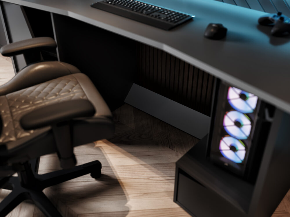 Skrivebord for gaming med LED